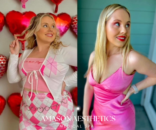 Before and after weight loss transformation